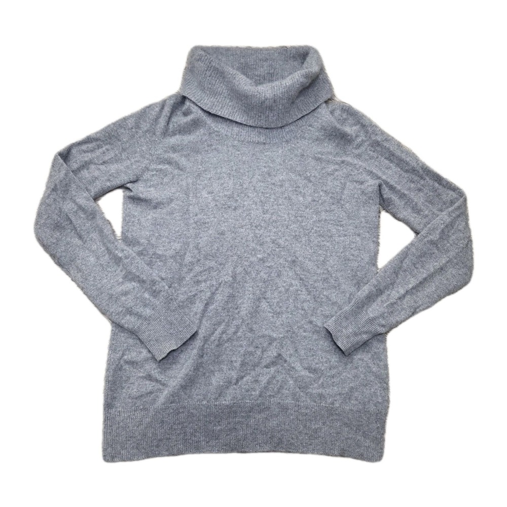 Theory Cashmere Turtleneck Sweater Gray Women Tall Petite TP Minimalist Capsule
